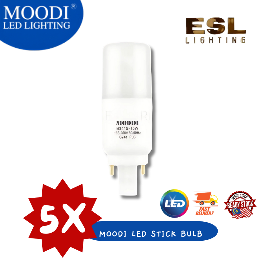 ESL LIGHTING MOODI LED Stick Bulb - 10W/15W(5pcs) | Shopee Malaysia