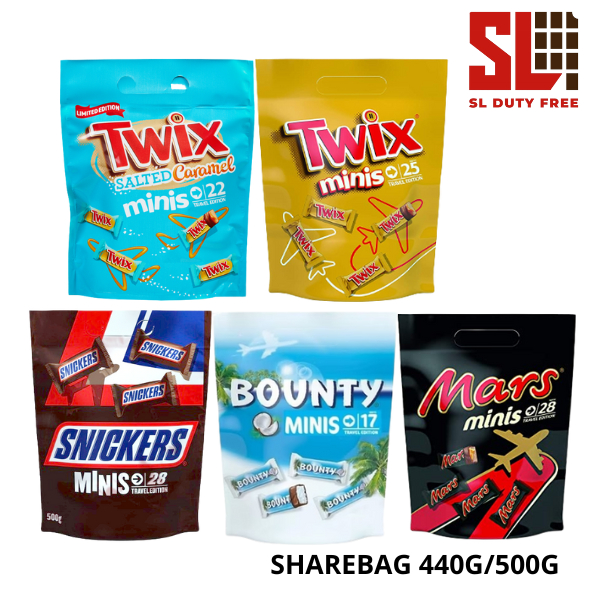 (Snickers / Twix / Mars / Bounty) Minis Pouch 440g/500g Share Bag ...