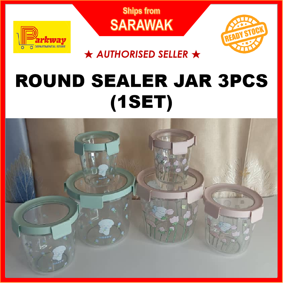 Food Storage Stackable Airtight Container Transparent Plastic Round ...