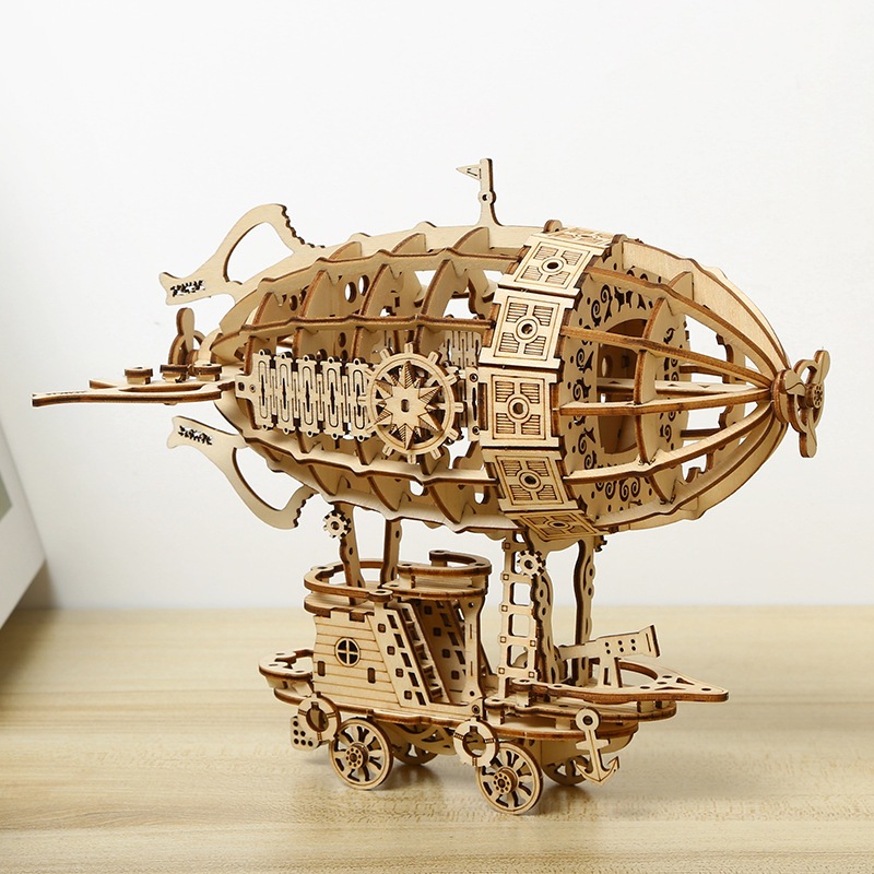 Wooden Puzzle DIY Mechanical Airship LG855 Model Building Kit | Shopee ...