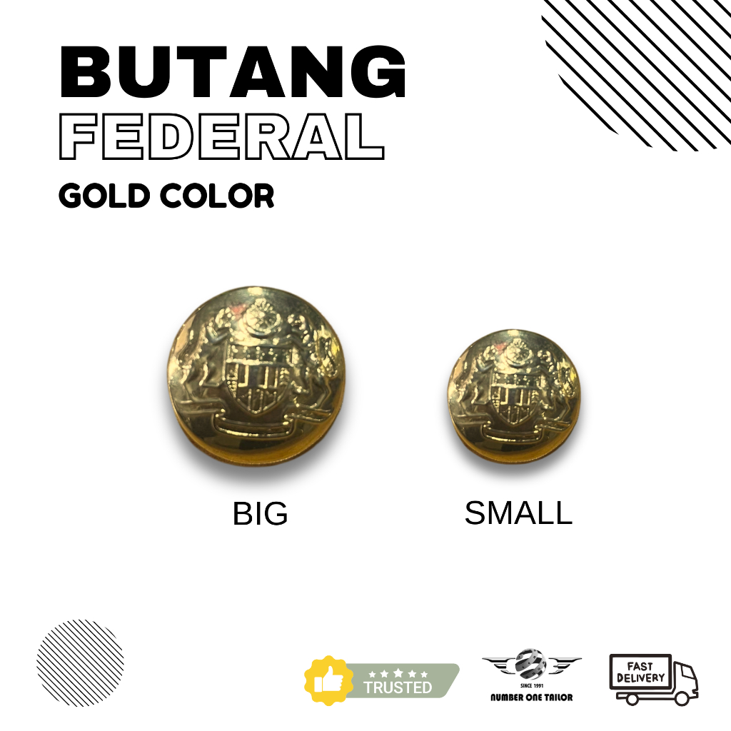 Butang Federal / Button - Gold | Shopee Malaysia