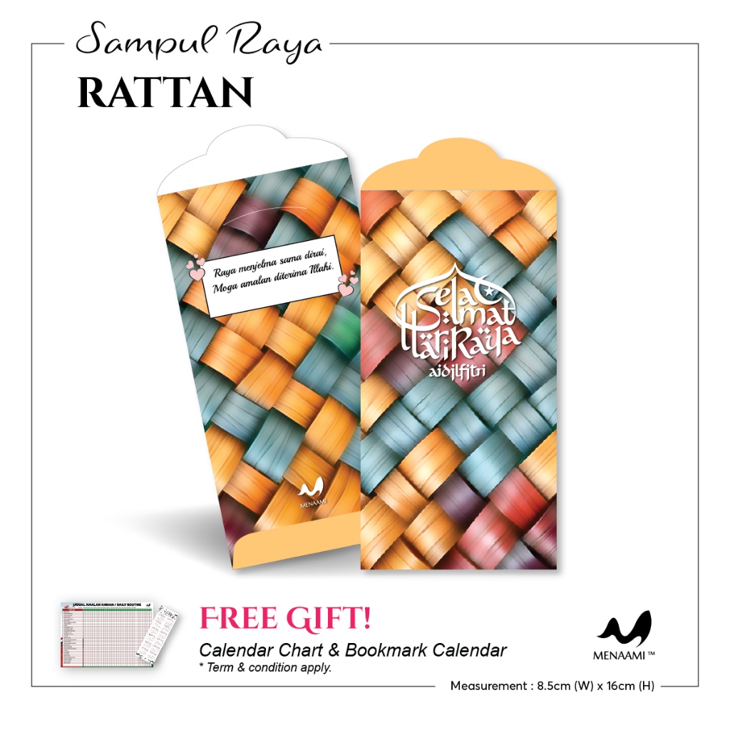 [ PAKET 7+1 PERCUMA ] Rattan Village Sampul Raya Cantik ANGPAO MONEY ...