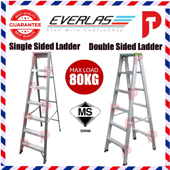 EVERLAS Aluminium Single / Double Sided Ladder 🔥 Ready Stocks 🔥 Lipat ...