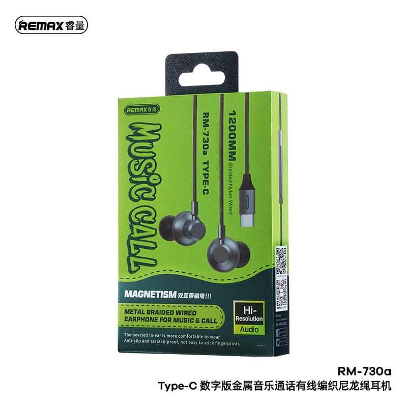 ORIGINAL REMAX 🌹RM-730a🌹 BRAIDED EARPHONE WIRED FOR MUSIC AND CALL ...