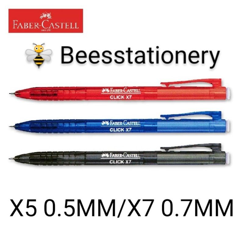 10pcs Faber Castell Click X5 1425 0.5mm / 1422 0.7mm ball pen | Shopee ...