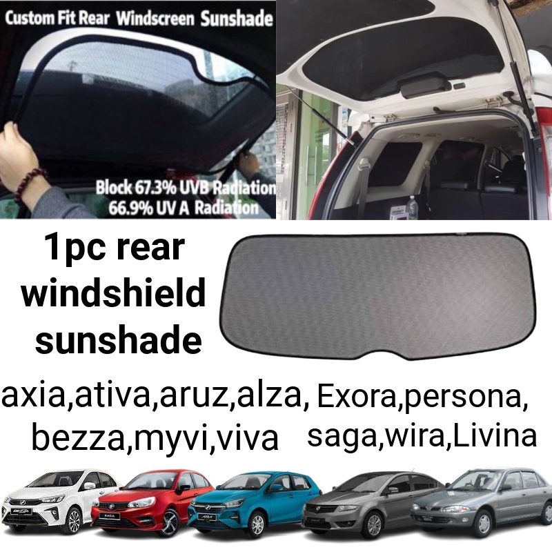 Rear Windscreen Car Sunshade Cermin Besar Belakang Kereta Proton ...