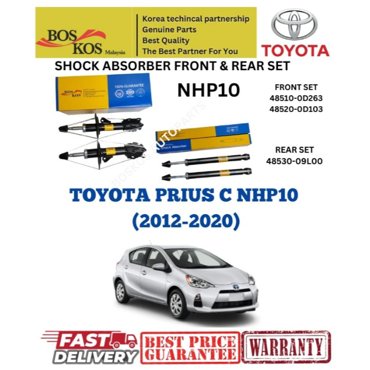 GENUINE PARTS TOYOTA PRIUS C NHP10 (2012-2020) FRONT DEPAN, REAR ...