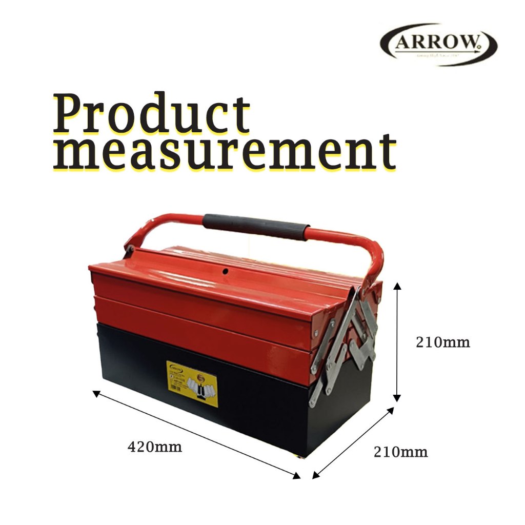 ARROW AMT420 Heavy Duty 3 Layer Cantilever Metal Tool Box Kotak Besi ...
