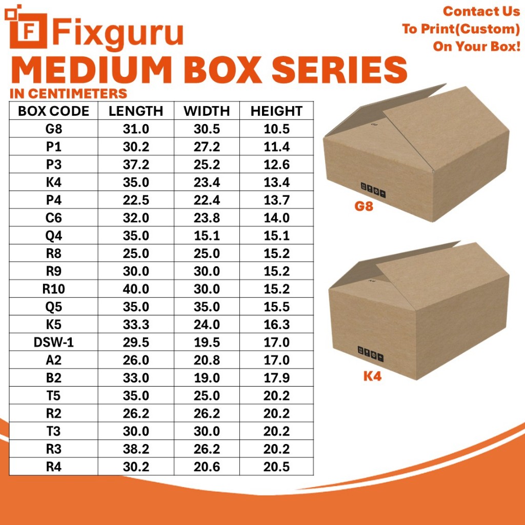 Fixguru Medium Box Series (carton box/ moving box/storage box/ strong ...
