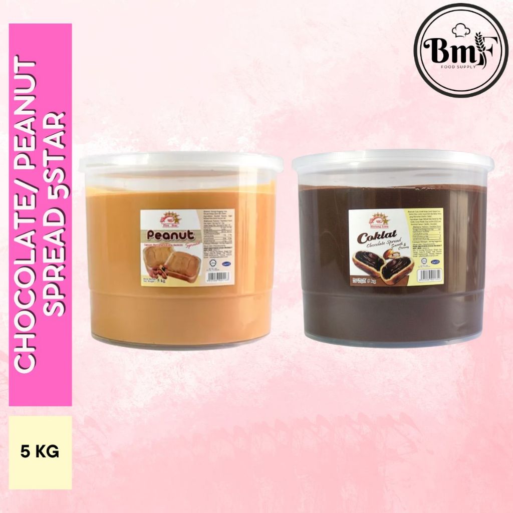5 STAR CHOCOLATE|PEANUT SPREAD 5KG READY STOCK | SAPUAN ROTI COKLAT DAN ...