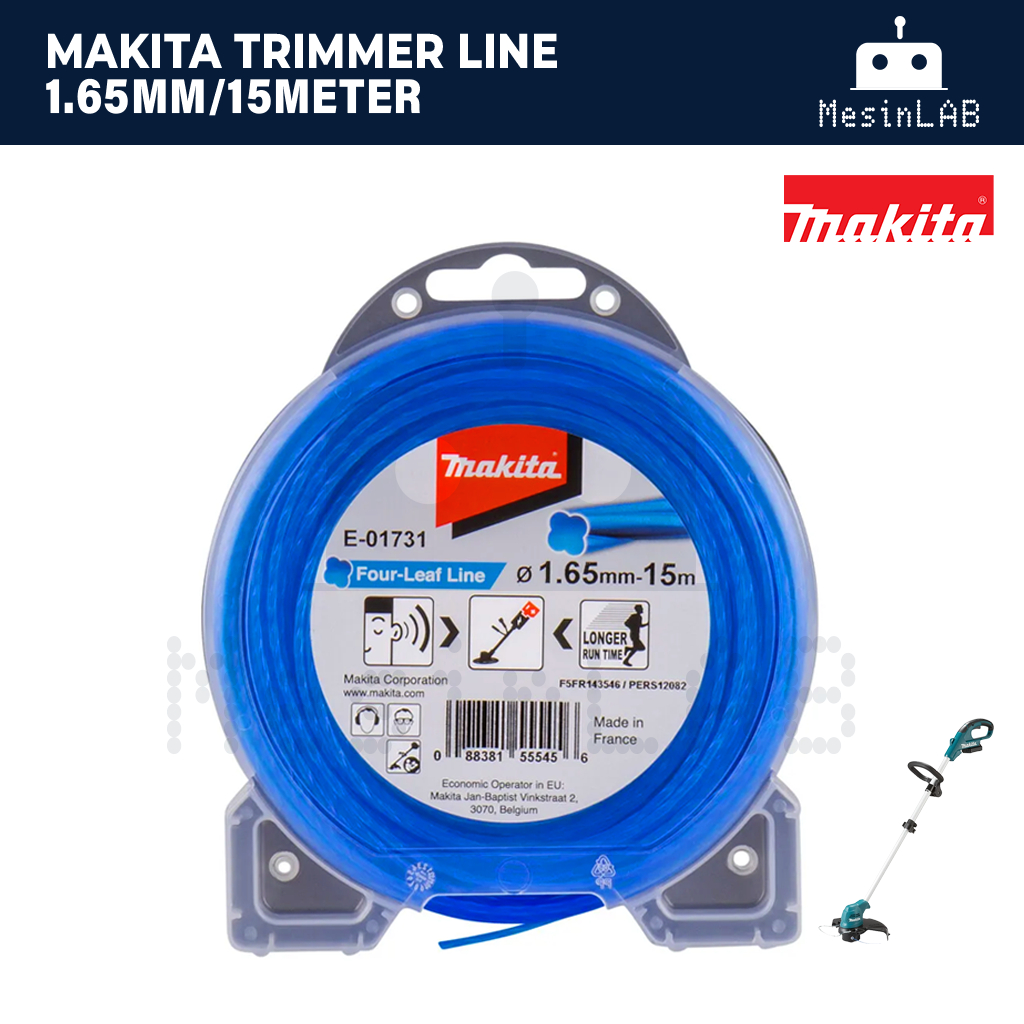 Makita Grass Cutter Nylon Line 1.65mm Clover Nylon Trimmer Line (15 ...