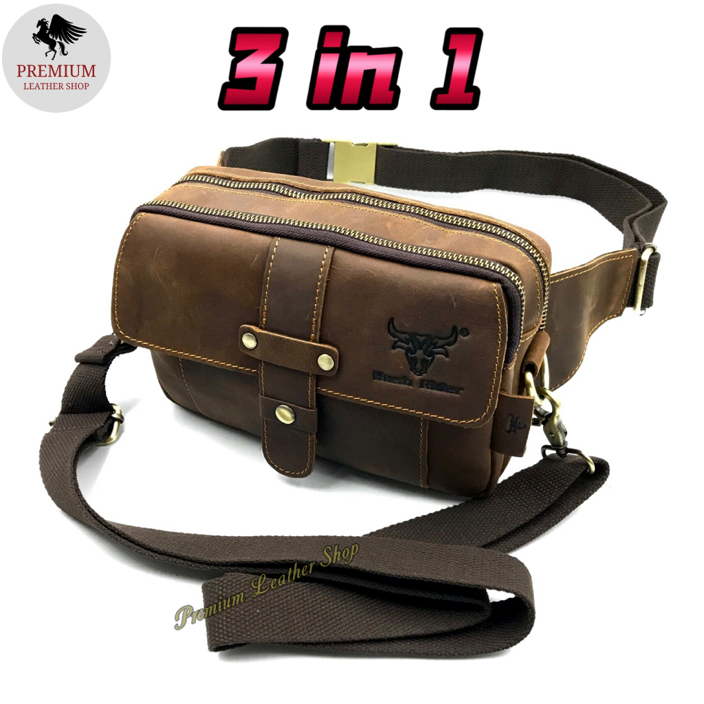 Rush Rider 3Way Use Pouch Bag Man Full Cow Leather Sling Bag Clutch Men ...