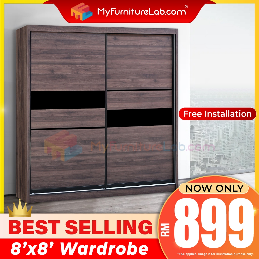 【READY STOCK】 𝐌𝐘𝐅𝐔𝐑𝐍𝐈𝐓𝐔𝐑𝐄𝐋𝐀𝐁®:5 IN 1 Full Bedroom Set 8'FT Wardrobe ...