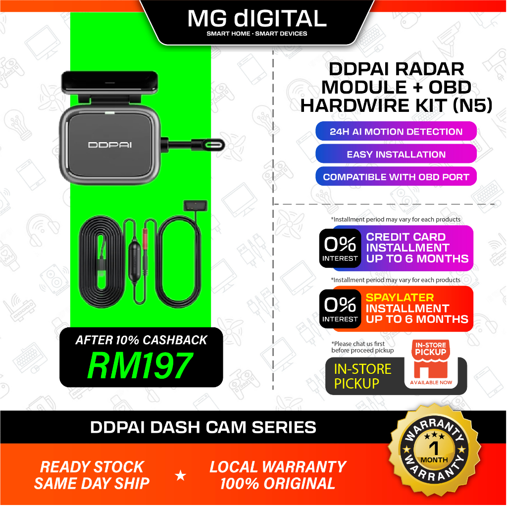 Ddpai Radar Module Obd Hardwire Kit For Dash Cam N5 Dual Ready