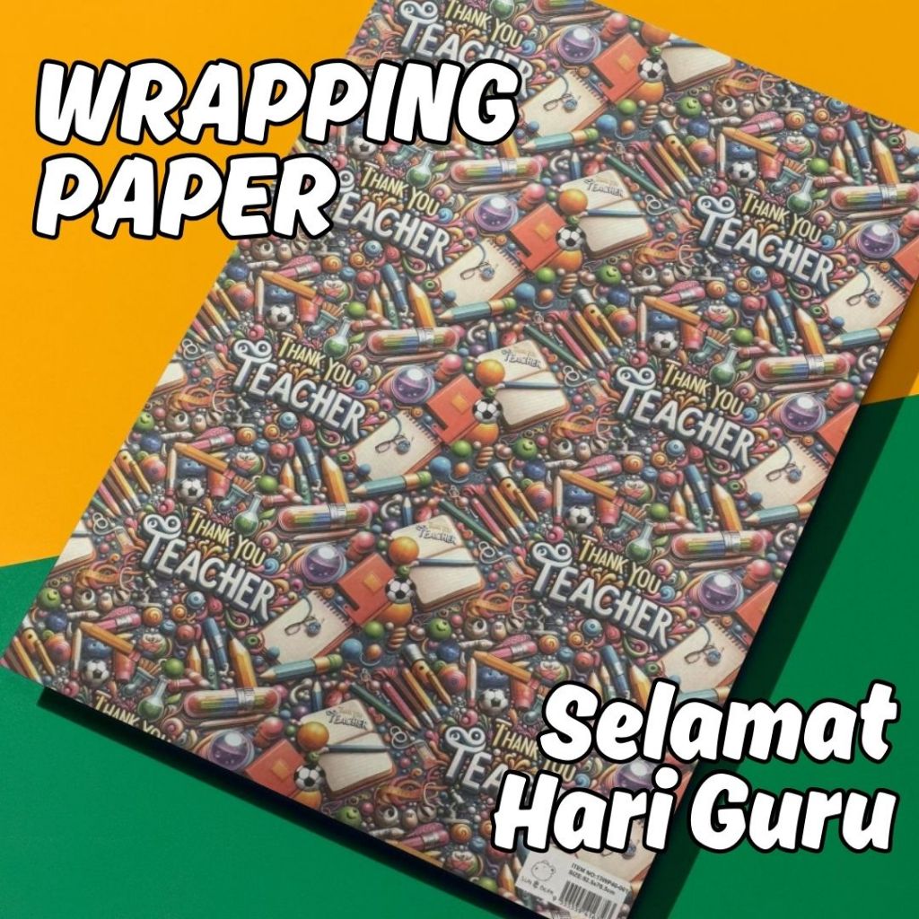 3pcs Teacher's Day Wrapping Paper Hadiah Hari Guru Pembalut Hadiah Hari ...