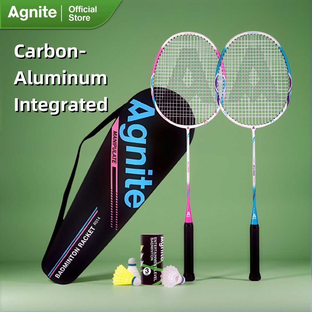 Agnite Raket bulu tangkis Carbon Aluminum Badminton Racket 2PCS 2U ...
