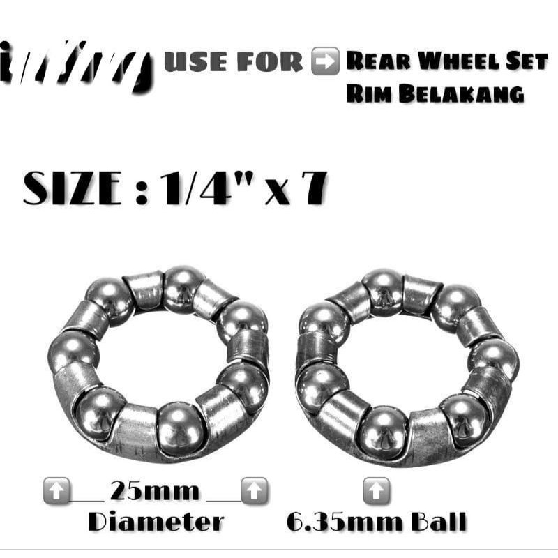 Basikal Belakang Rim Bearing 1/4 x 7 Depan Rim Bicycle Rear Sub Rim ...