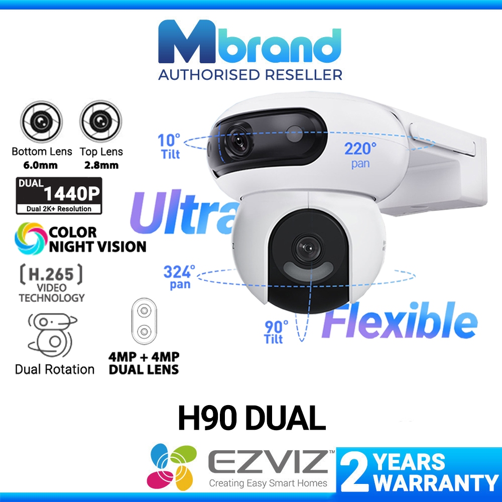*READY STOCK* EZVIZ H90 Dual Lens (4+4MP) WiFi Outdoor Security CCTV ...