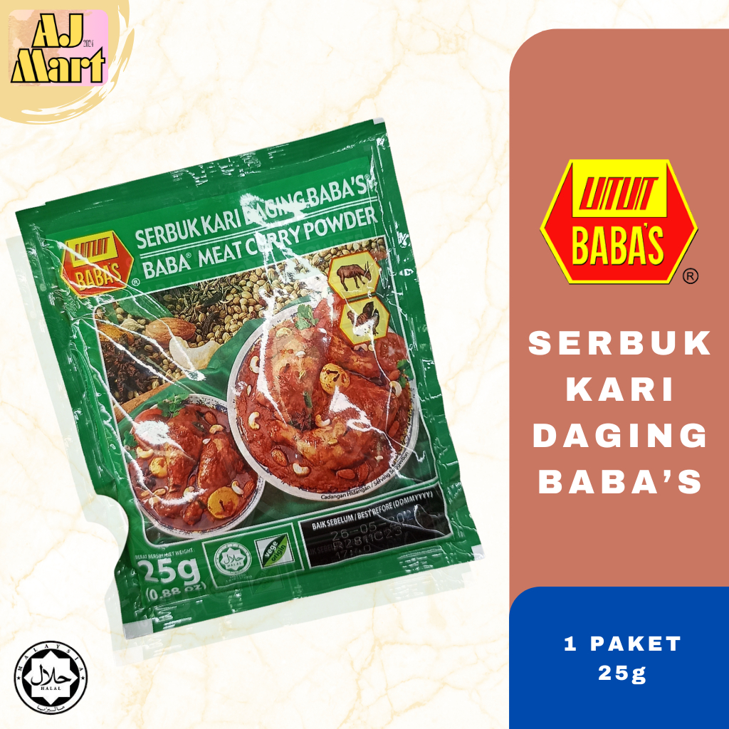 REMPAH BABA'S Serbuk Kari Daging (1x25g) | Shopee Malaysia