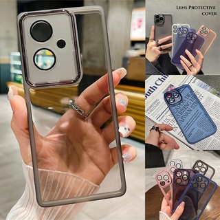 SEAHAI Cover per Oppo A78 4G, Custodia Protettiva Ultra Sottile ed Elegante in Silicone TPU, Vetro a Colori Sfumato AntiGraffio Antiurto Case, Rosa Blu