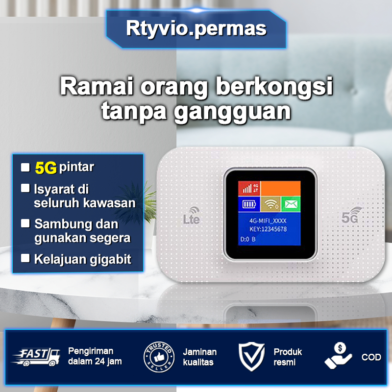 4G/5G Mini Router WiFi Poket Modem Dilepaskan MiFi Sokong Kad SIM Pelan ...