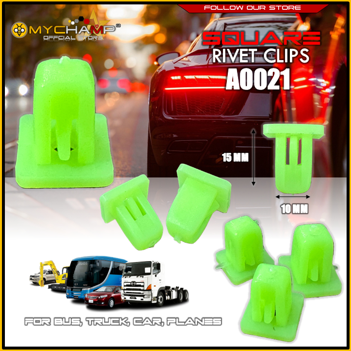 Square Auto Fastener Car Bumper Clips Retainer Car Fastener Rivet 8mmX8 ...