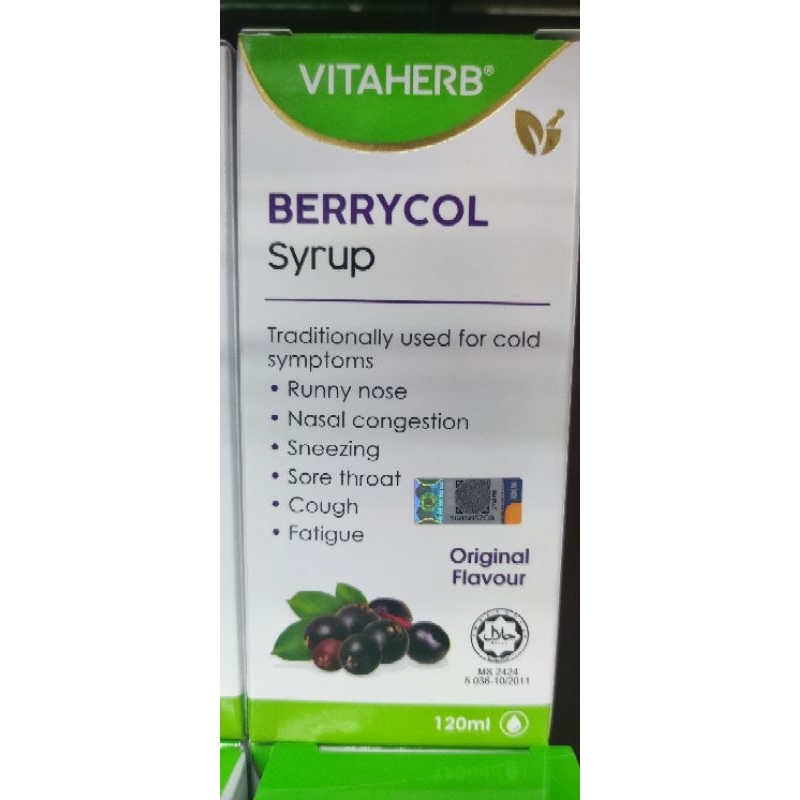 Vitaherb Berrycol Syrup Original Flavour (Black Elderberry)120ml (Exp-7 ...