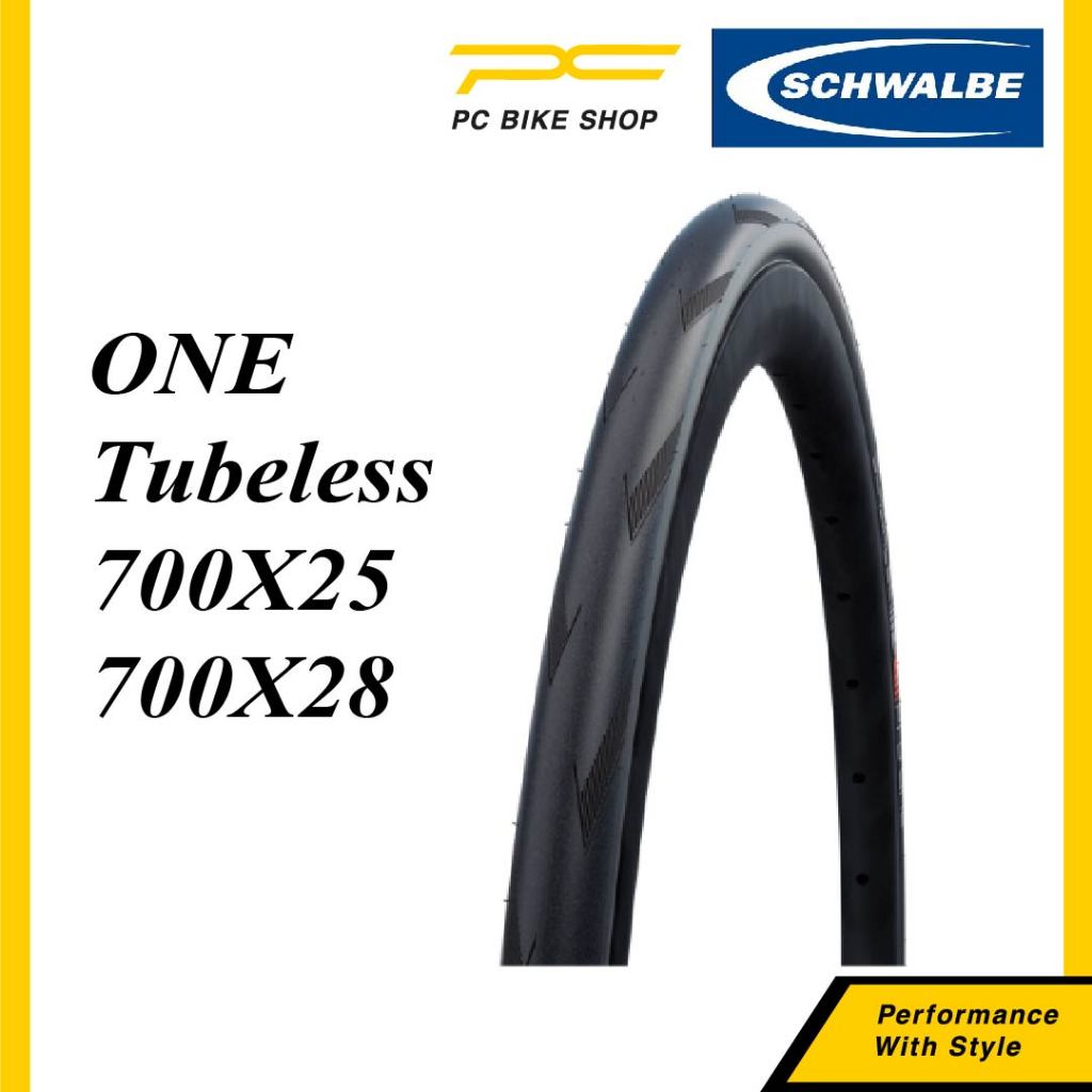 Confezione Da 2 Schwalbe One Tire 700x25c Tubeless – Copertone Bici Da Strada, Pieghevole, Nero/Marrone