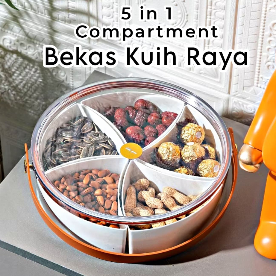 5 in 1 Air Tight Food Container Storage Bekas Biskut Raya Kuih Raya ...