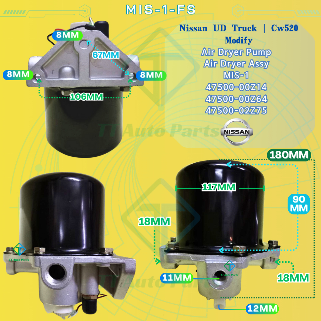 Air Dryer Assy / Pengering Udara Pump (Modify) Nissan UD Trak, Cw520 ...