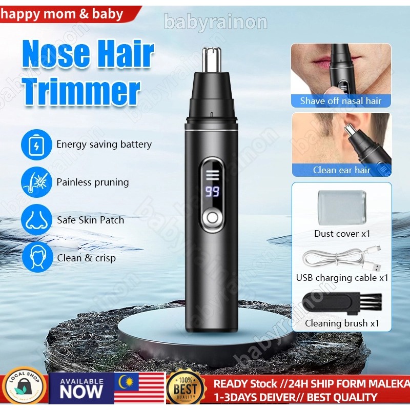NEW LED Display Rechargeable Nose Trimmer Men Trimmer Nose Razor Shave ...