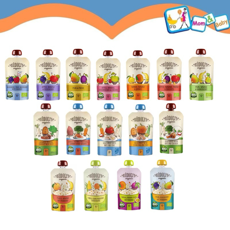 Rudolfs Organic Premium Baby Puree Ready to Eat/ Travel food (4m+ to 8m ...