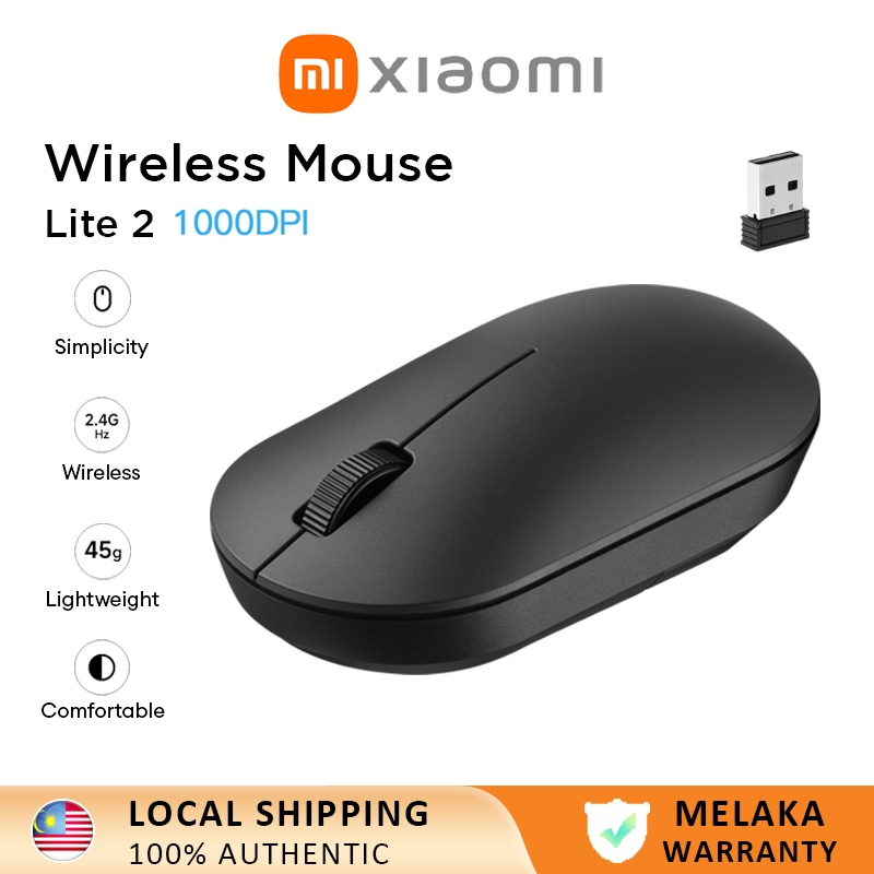 Xiaomi Wireless Mouse Lite 2 2.4GHz 1000DPI Ergonomic Optical Portable ...