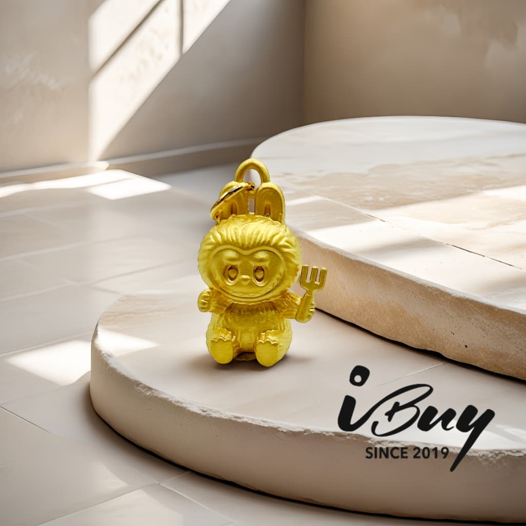 IBUY 999 Gold IFP00412 Labubu Fork Cutie 叉子拉布布 24k (999) | Shopee Malaysia
