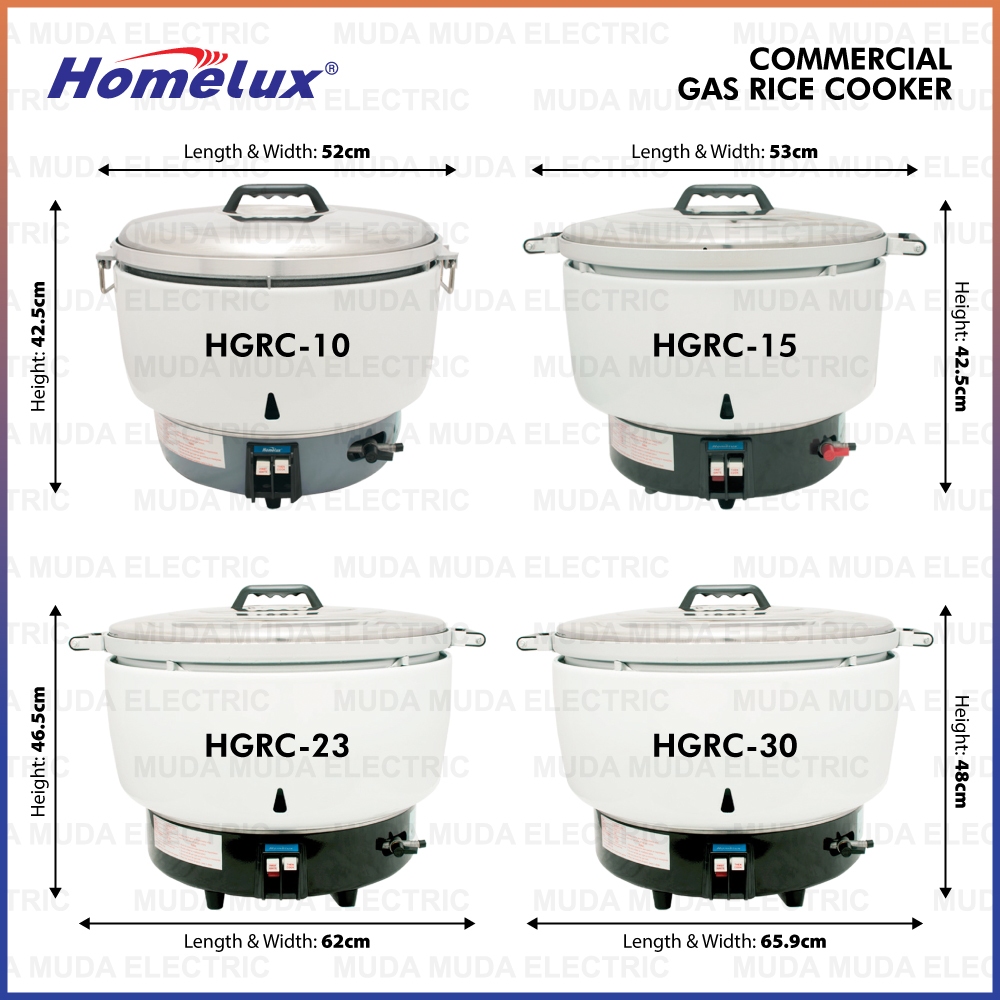 Homelux 10L | 15L | 23L | 30L Commercial Gas Rice Cooker HGRC-10 | HGRC ...