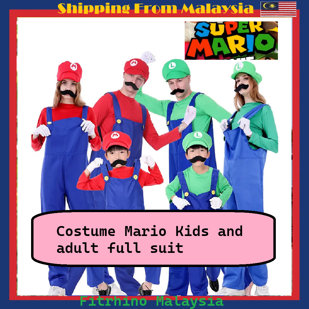 [ Fitrhino ] Super Mario Bros Cosplay For Kids Adult Nintendo Switch ...