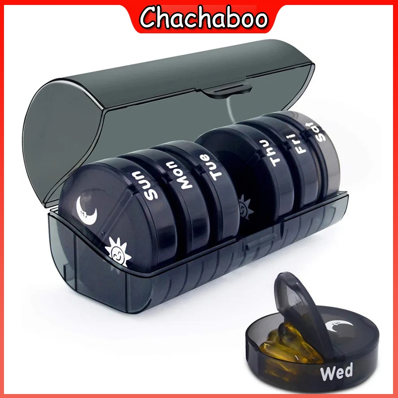 Weekly 7 Days Medicine Medical Pill Box 14 Slots Weekly Pill Case ...