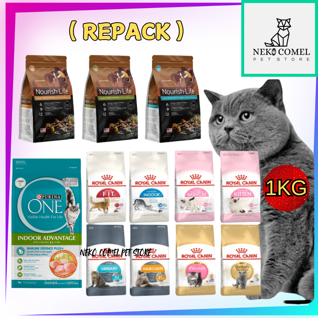 (Repack 1kg) Premium Cat Food / Makanan Kucing Repacking / Nurture Pro ...