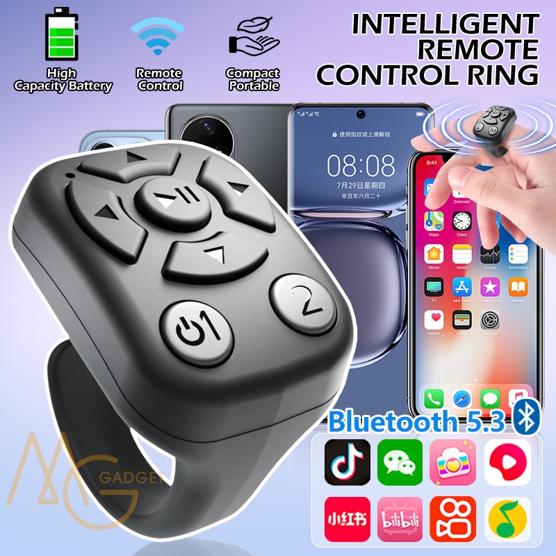 Portable Bluetooth Remote Control Ring Wireless Mobile Phone Selfie ...