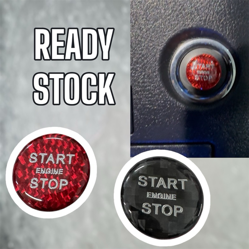 push start button sticker epoxy carbon merah dan hitam | Shopee Malaysia