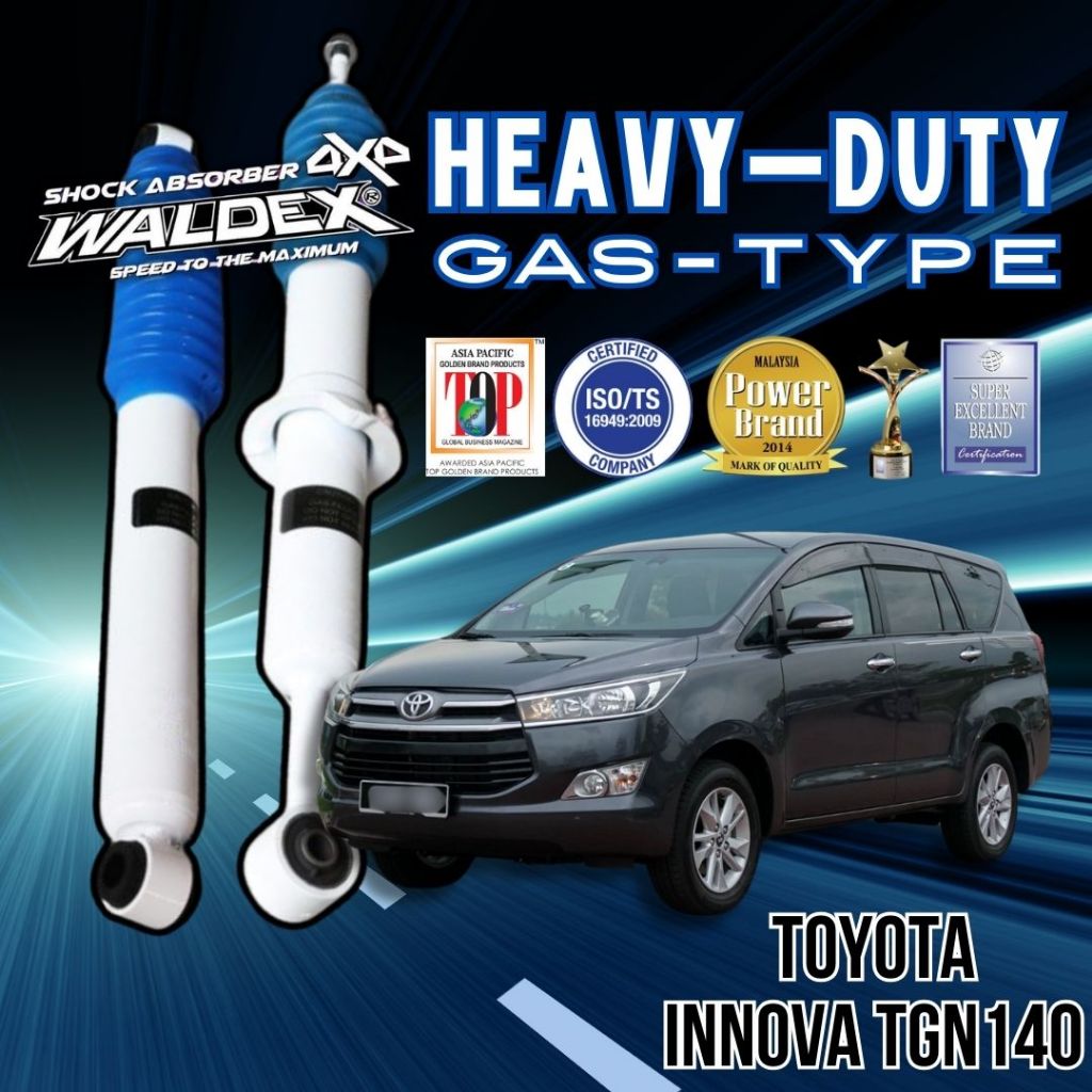WALDEX Gas Heavy Duty Shock Absorber Innova Tgn140 Front Rear Set ...