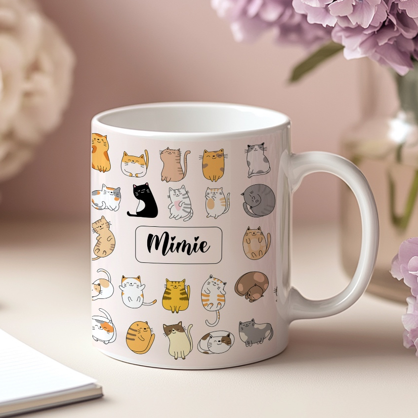 Crazy Cat Man Personalised Name Cat Mug – Novelty Coffee Mug – Cat Lover Gift For Him – Made In UK