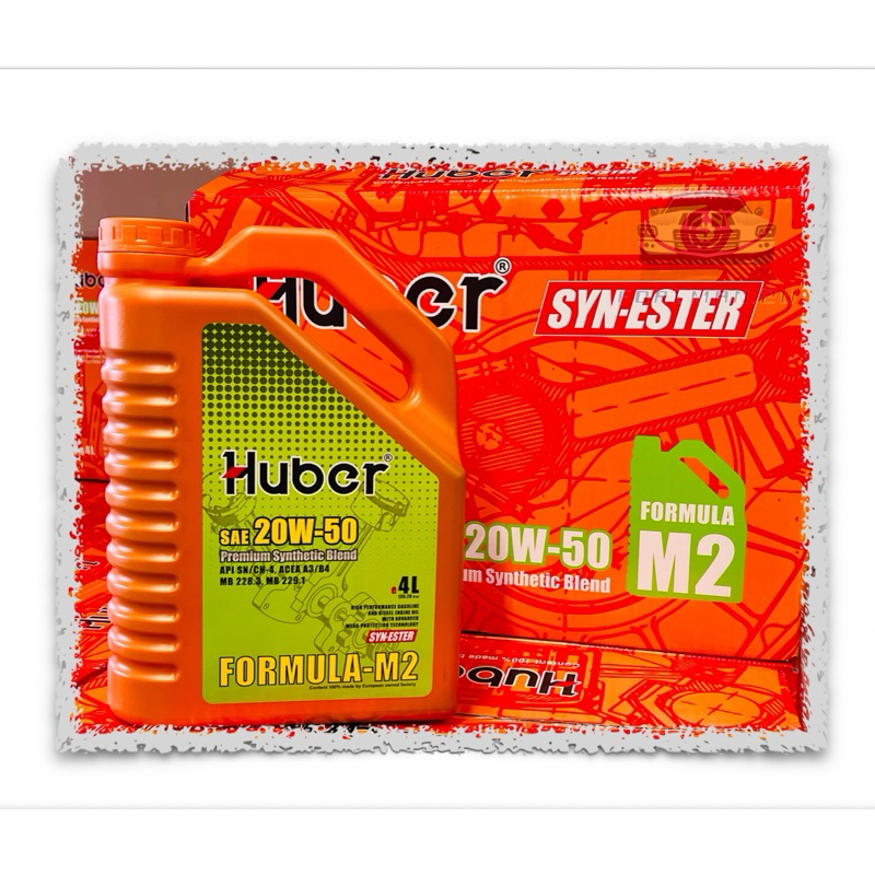 minyak hitam kereta Huber SAE 20W-50 premium synthetic blend Formula M2 ...