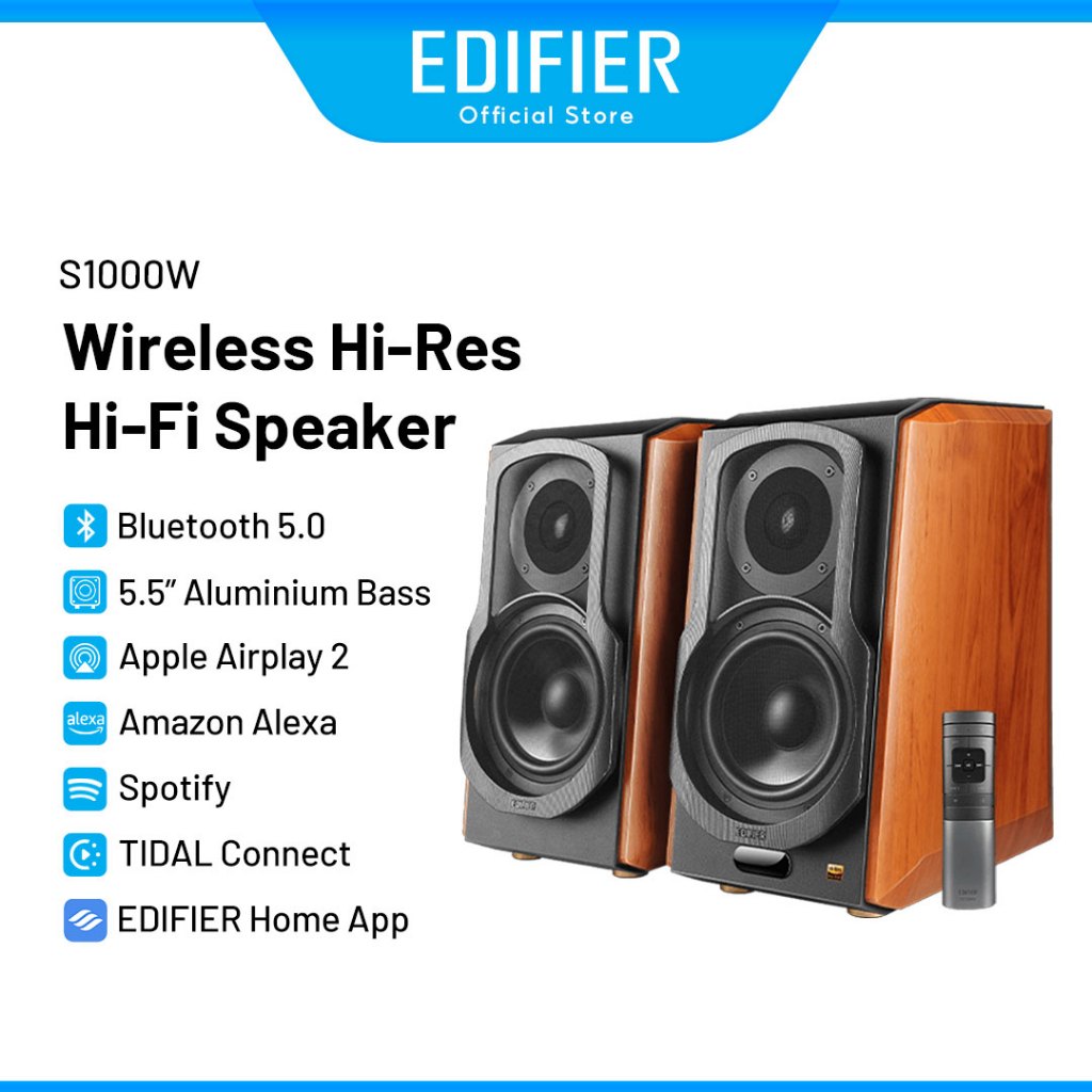 Edifier S1000W Bookshelf Speaker - Bluetooth 5.2 | WiFi | Hi-Res Audio ...