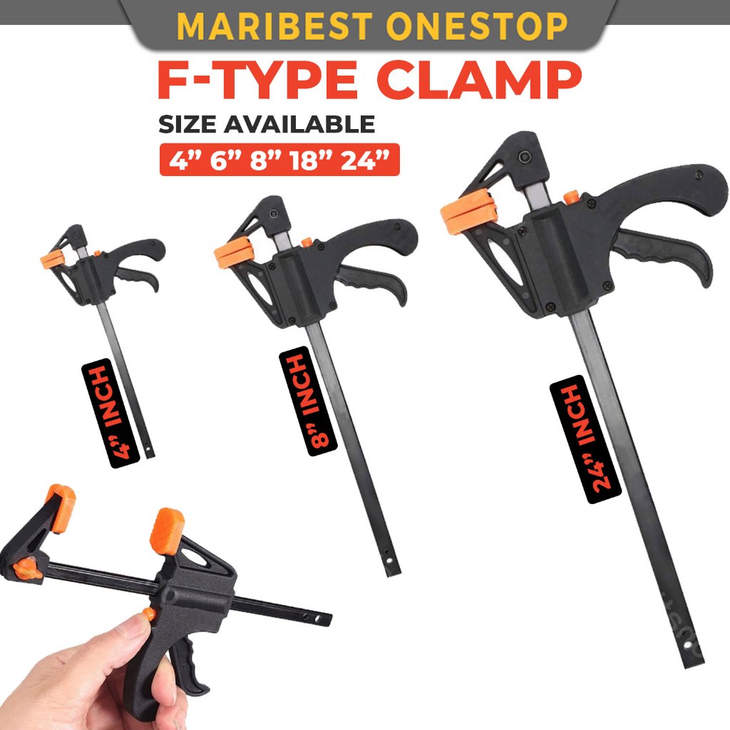 4 6 8 18 24 Inch F-Clip F Clamp Type Clips Quick Ratchet Release ...