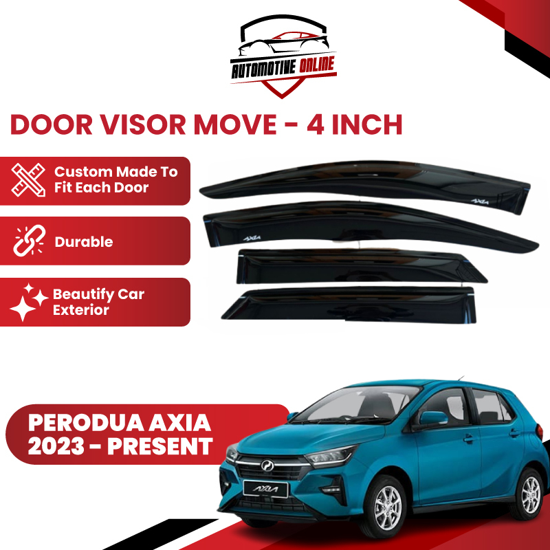 Perodua Axia 2023-Present (4pcs/set) Door Visor Move Wind Deflector ...