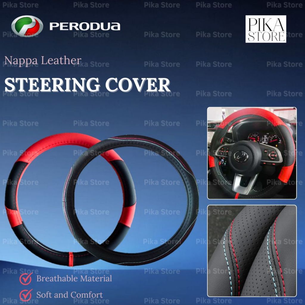 [Nappa Leather] Perodua Steering Cover Stering Cover Stereng Wheel ...