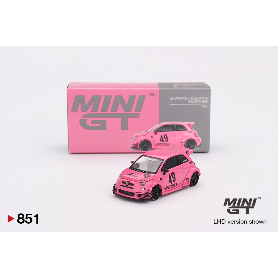 thumbnail image 2 of Mini GT 1/64 ABARTH 595 LB-WORKS X Abas Works – Limited Edition Pink #851 2 of 6