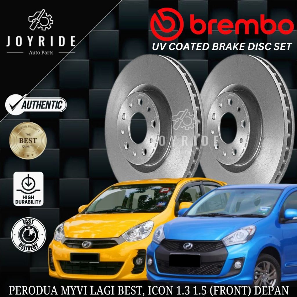 BREMBO PERODUA MYVI LAGI BEST, ICON 1.3 1.5 (FRONT) DEPAN BRAKE DISC ...