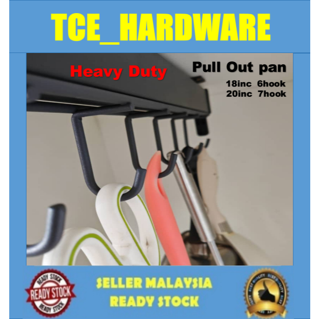 Kitchen Pull out pan & pot hanging rack HEAVY DUTY hanger/RAK RAIL ...